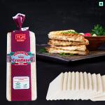 TGB CAFE N BAKERY Premium White Crustless Bread 650gm, Freshly Baked Healthy Soft and Spongy, Perfect for Breakfast and Lunch, Pack of 4