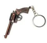 JDP Maroon Metal Gun Shape Copper Keychain