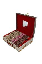 Goldennest Multicolor Wooden, Paper Round Bangle Storage Box Organizer