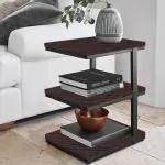 Heera Moti 3 Tier End Table, Side Table, End Table, Storage Side Table, Home Décor (Finish: -Wenge Matt)