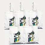 Ohobag.com Women Beige Tote (Pack of: 3)