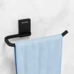 Plantex 304 Grade Stainless Steel Napkin Ring/Towel Holder/Towel Hanger for Bathroom/Bathroom Accessories - Pack of 1 (Crystal, Black)