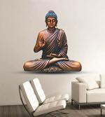 Divinedesigns Multicolor Vinyl Brown Gautam Buddha Wall Sticker