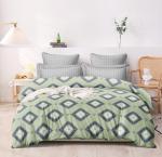 NEELA COTTON MILLS (P) LTD. Rich Cotton Geometrical Print 125 GSM Green Colour Premium Double Bedsheet & 2 Pilliow Covers