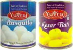 Yuvraj Sweets Kesar Bati and Rasgulla Combo Tin Pack 2 (1 kg x 2)