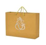 PPJ - GANESH CRAFT (SILVER FOIL PRINTED) (30 PCS) PAPER CARRY BAG, 14 Inch X 10 Inch X 4 Inch for DIWALI/WEDDING/FUNCTION/BIRTHDAY/RETURN GIFTS/CHRISTMAS/SHOPPING/GIFTING/ GIFT BAGS/GIFT COVERS (Pack of 30)