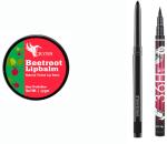 BINGEABLE...ENJOY THE DIFFERENCE Beetroot Natural Lip Balm And Black Kajal Waterproof 36H Eyeliner - 20 Gm (Set Of 3)