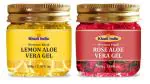 Premium Khadi Combo - Lemon Aloevera Gel & Rose Aloevera Gel For Face & Hair - Set Of 2 (200gm)