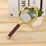 Lista Brass 90 mm Magnifying Glass, Brass With Wooden Handle Magnifying Glass,