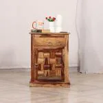 SheeshamCraft Nivora Bedside Table In Furniture Sheesham Wood In Natural Colour
