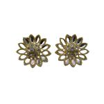 Priyansh Enterprise Handmade Gold Crystal Ad Earrings For Parties, Festivals For Women
