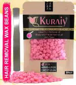 KURAIY Hair Removal Hot Hard Body Wax Beans (200Gm) for Face, Arm, Legs, Bum and whole Body For Men and Women Suitable for All Skin Types with Steel Spatula