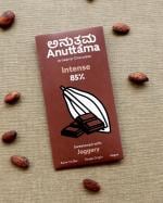 ANUTTAMA Dark Chocolate | 85% Cocoa Bitter & Natural Jaggery Sweetened | Handmade Chocolate | Dark Chocolate Sugar Free | Dark Chocolate Bar | No Artificial Flavours and Colors | No Preservatives | Vegan | Natural Chocolate Bar 50 gm