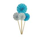 AMFIN Blue Cup Cake Toppers for Birthday Cake Topper Kids Birthday Anniversary - Light Blue