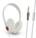 Ubon GHP-333 White On the Ear Wired Headphone With Mic And Braded Cable Headset