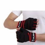 Burnlab Gym Gloves with Wrist Support (Red, Medium)