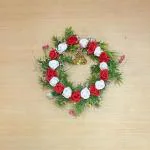 Vvisba Craft Merry Christmas Bell Flower Ring Front Door Hanging for Church Christmas and New Year Decoreative Items