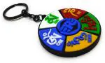 Jdp Novelty Multicolor Rubber Tibetan Prayer Flag with RE Logo Keychain