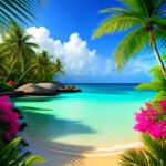 Love Creation A4 Size poster print for creative wall art- island-breeze-art-print-9030( Sticker)