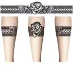 Temporary Tattoowala Lion With Strip Design Hand Band Temporary Tattoo on Hand For Men and Woman Tattoo