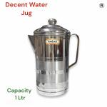 NAVKAR STAINLESS STEEL WATER JUG DRINKING SERVING POT PITCHER OIL MILK STORAGE 1 LTR