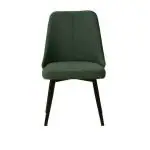 The Furniture Studio Upholstered Dining Chair With Black Powder Coated Metal Base And Jade Green Fabric For Home Office (20.9x18.5x35.5)Inches