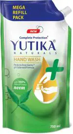 Yutika Naturals Handwash Complete Protection Hand Wash with 100% Natural Extracts for Hand Hygiene & Germ protection with pH Balanced Formula 750ml Neem