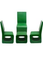 INDU Home Decor Furniture Uniquely Attractive Designed Green FRP 3 Chair and 1 Table