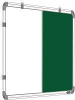YAJNAS 1.5 X 2 Feet Premium Combination Board (Non-Magnetic Whiteboard With Green ChalkBoard) For Home, Office And School. Heavy-Duty Aluminium Frame (Pack Of 1 Combination Board)| Colour - White & Green White, Green board (45 cm x 60 cm)