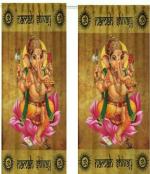 Dc Decastle Ganesh Ji Digital printed 152 cm (5 ft) Polyester Room Darkening Window Curtain (Pack Of 2) (3D Printed, Ganesha Yellow)
