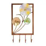 Sajaawat BY MS Metal Key Ring Holder for Wall Holder Wall Mount Flower Key Stand for Wall (20x6x38 Cm)