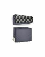 The Furnishing Tree 1.5 Ton Amazon Basics Multicolor Checkered PVC Split AC Cover Set (25.4 x 104.1 cm)