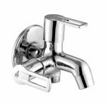 DMTOYA Image Brass 2 in 1 Bib Cock Tap Wall Mounted Bathroom Faucet with Mirror Chrome Finish 10 Year Warranty