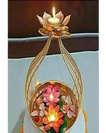 AMAZING ANTIQUE Ornamental Diya Brass Diya Set |Decorative Pooja Lamp Electric Diya for Pooja |Festive Lighting Decor |Religious Decor Accessories Festive Home Decor Pieces |Sacred Flame Holder Pack Of-1