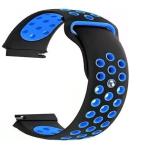 RUPELIK (Nike Button 19mm Strap Black(Dot Blue) Soft Silicon Button 19MM Watch Strap Band Compatible for Noise Colorfit Pro 2/oxy, Noise Colorfit Pluse / Boat Storm Smart Watch Strap 19mm Silicone Watch Strap.