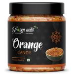 FROZEN NUTS Orange Candy | Sweet Sugar Candy | Natural Khatti Meethi Orange Goli Jar Pack (900g)