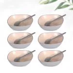 Eha Set of 6 Earth-Friendly Multipurpose Bowls for Kitchen with Spoons | 750 ml | Made with Rice Husk | Microwave Safe Bowl | for Hot & Cold Serving Bowl Set | Azure