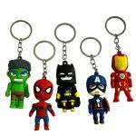 Le Delite Superhero Action Man Key-Ring Cartoon Stylish Keyring For Boys (Pack Of 5 Pcs)