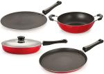 Nirlon 4 pcs of Non-stick Chemical Free Kitchen Cookware Essential Set