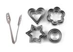 First Front Stainless Steel Momo Tong with Cookie Cutter Stainless Steel Cookie Cutter with 4Shape and Multicolour, Pack of 2