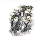 Divinedesigns Multicolor Vinyl Shree Radha Krishna Colors Wall Sticker - 56 X 66 Cm