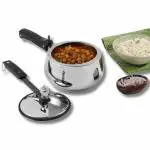 Vinod Europa Stainless Steel Inner Lid Pressure Cooker - 2 Litre | Handi Shape | Sandwich Bottom Cooker | Induction and Gas Base | ISI and CE certified