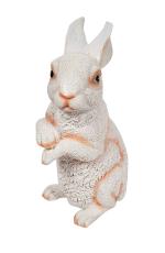 Wonderland White Resin Bunny Rabbit Statue - 17.8 x 15.2 cms
