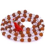 Feel Touch Mart Sphatik Rudraksha Mala Bead Faceted Geometric Beads Mala