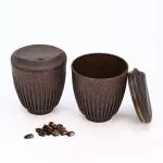 Eha Set Of 2 Earth-Friendly Retro Coffee Cup|250 Ml|Coffee Mug With Lid|Made With Rice Husk|Tea Cup With Lid|Microwave Safe|For Hot & Cold Coffee,Milk & Tea Mug|Coffee