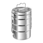 IDEAL PRIME Leak Proof Stainless Steel Traditional 4 Compartment Lunch Box 1500 ml | Airtight Steel 4 Container Tiffin Box For Office/Employees/Outdoor/Picnic/Travel Pack Of 1