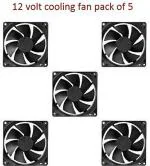 FUTURONICS (Pack of 5) DC 12 VOLT Cooling Fan for PC Case SM009 Cooler (Black)