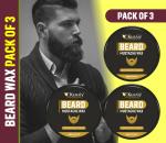 KURAIY Natural Beard & Mustache Wax for strong hold Hair Wax (100 g)