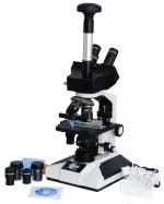 ESAW Pathological Doctor Compound Student Trinocular Microscope 40X-1500X Mag LED Illumination With Semi-Plan Achro Objectives And 1.3Mp CMOS And Kit TM-SP1.3MPSB