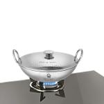 Shri & Sam Silver Stainless Steel Kadhai & Woks 1.5 Liter